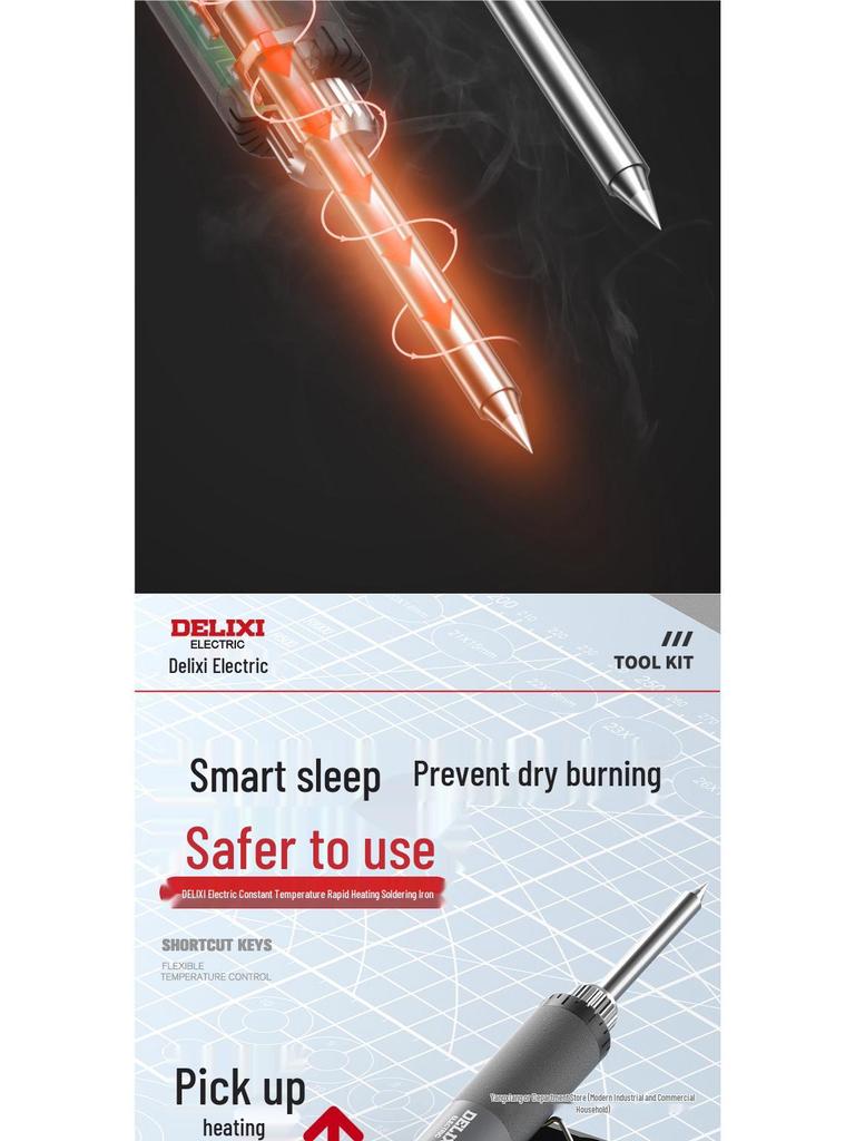 Delixi Electric Wireless USB Soldering Iron - Compact Household Repair Tool for Soldering and Welding