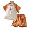 Summer Kids Tencel Short Sleeve Shorts Set Seamless Unisex Home Wear For Toddlers And Children Breathable Pajamas