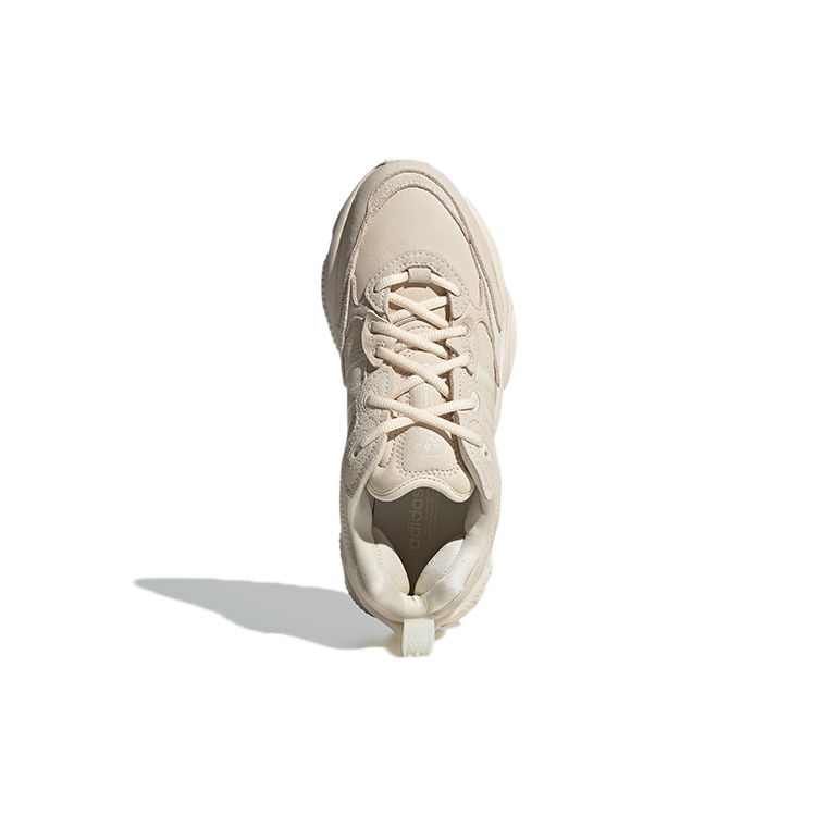 Adidas Originals Ozweego Meta Leather Casual Versatile Durable Low-Top Lifestyle Sneakers Unisex Sneakers Beige GW3962