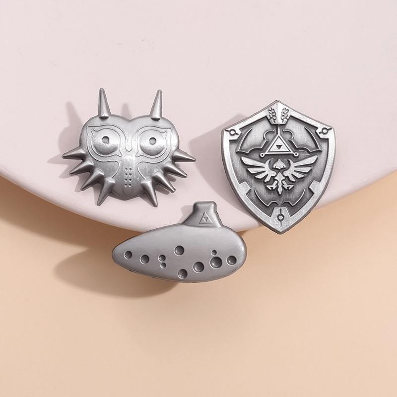 Shield Whimsical Alloy Badge Brooch With Cartoon Design For Contemporary Lovers Fashion