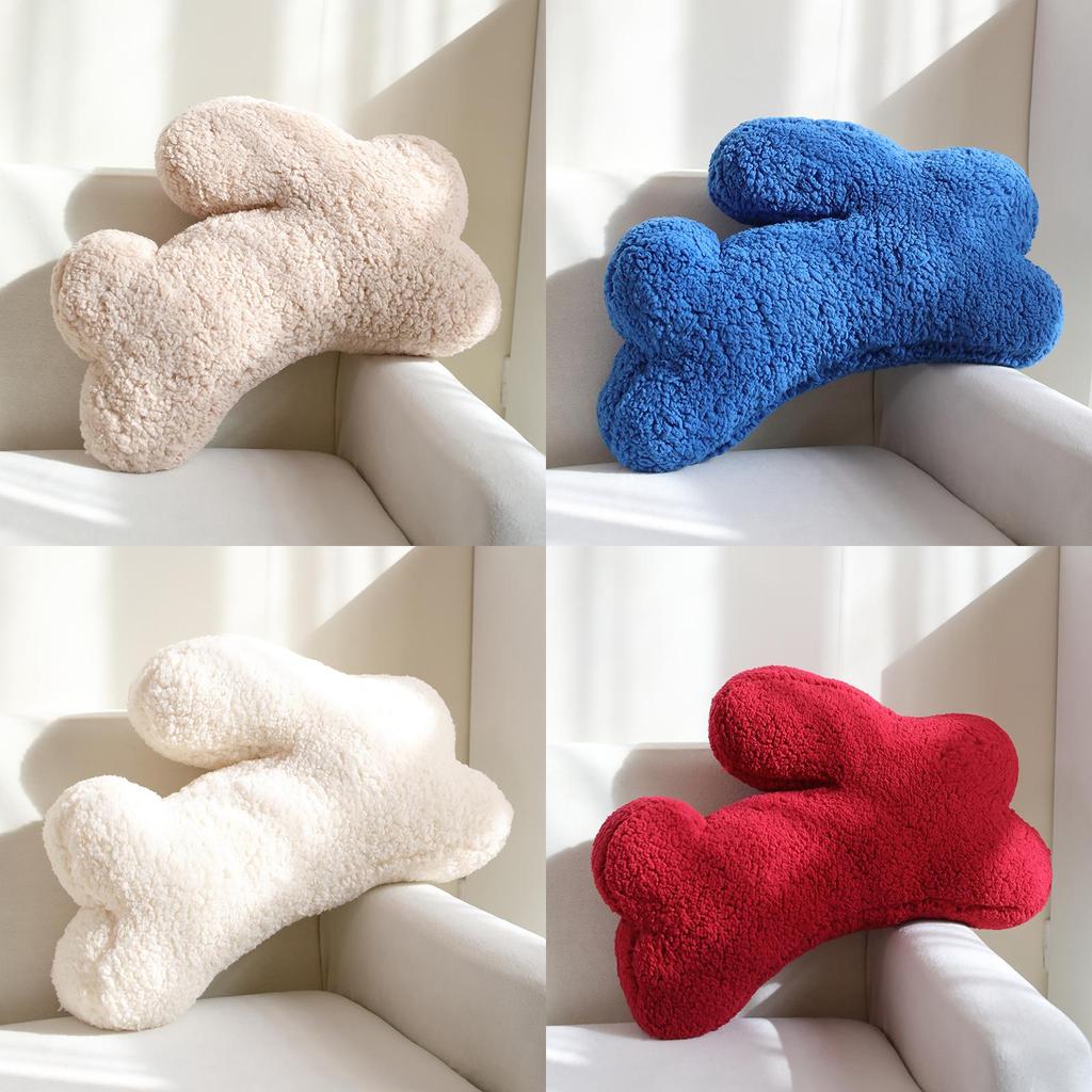 Nordic Bunny Plush Cushion With Spliced Fabric For Living Room Decor And Sofa Support