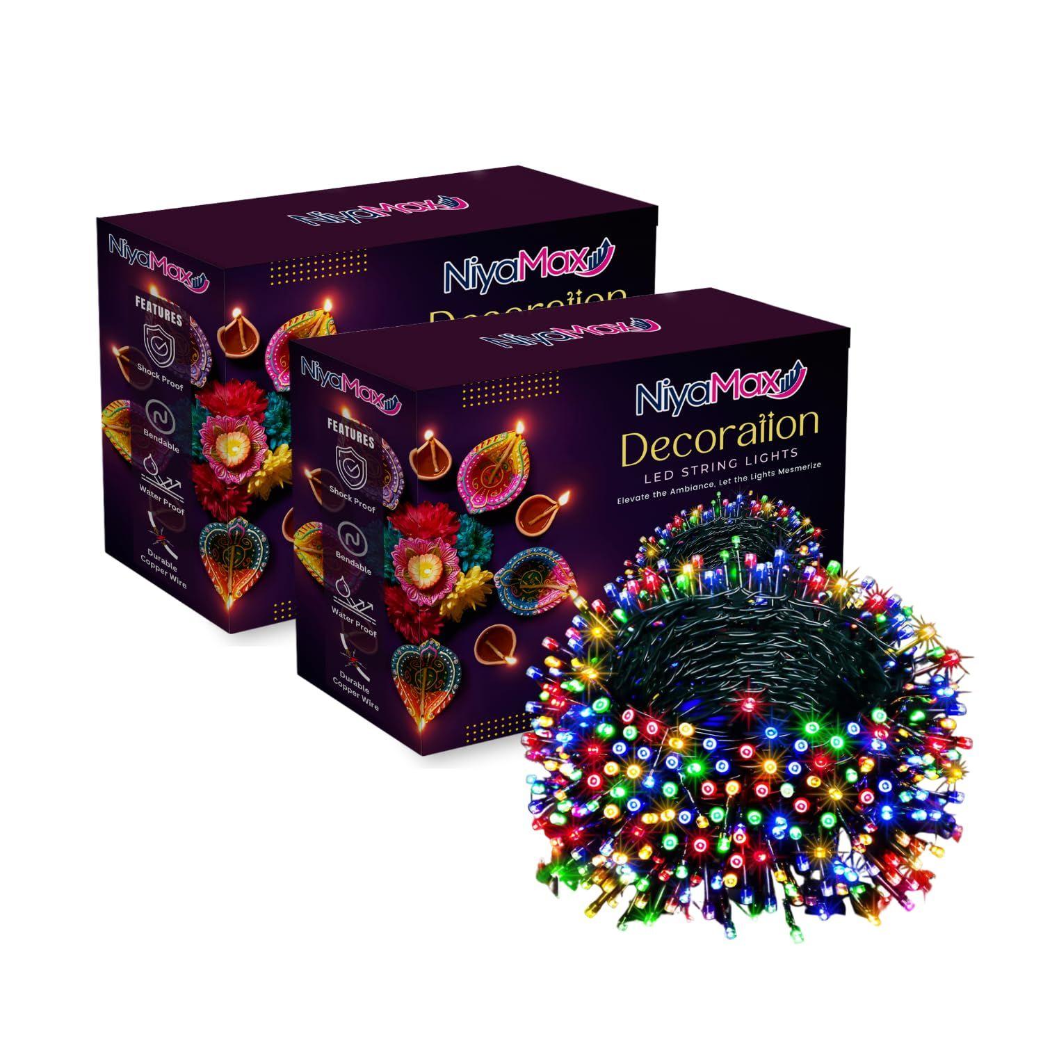 

35 Feet 36 Led String Serial Lights, Copper Wire LED Decorative String Fairy Rice Lights for Indoor, Outdoor, Decoration, Festivaldhoom Multi, Wedding (Pack of 2)