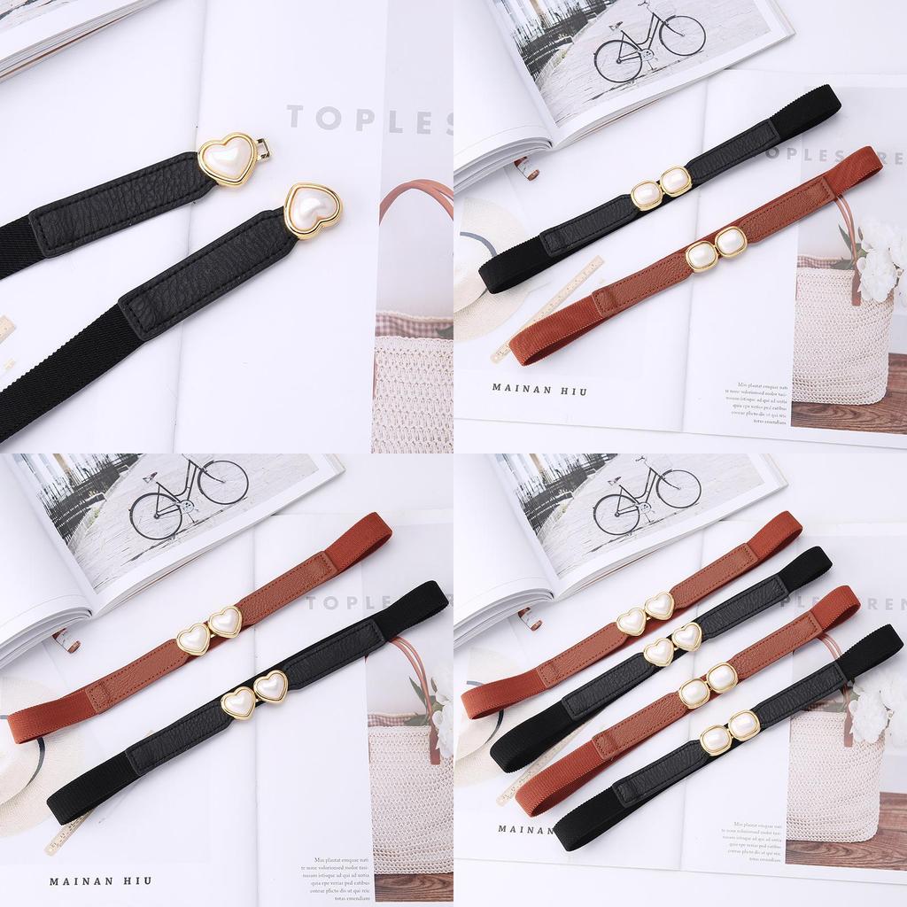 And Versatile Belt Slimming With Retro  Buckle Belt Decoration Dress