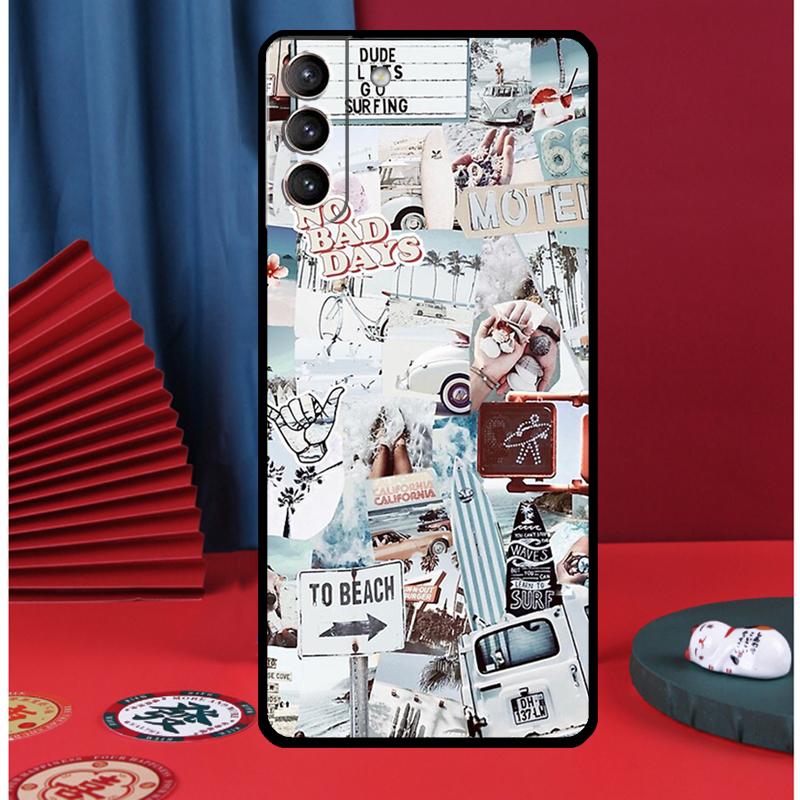 Summer Beach Collage Phone Case For Samsung Galaxy S24 Ultra S9 S10 S20 S21 S22 Plus S23 FE S25 Ultra Back Cover