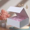 White Magnetic Closure Folding Gift Box for Weddings and Christmas, Lipstick Storage, Flip-Top Design