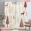2pcs,2D Plane Printing Light Filtering Curtains Cute Christmas Trees Snow Reindeer (2) Polyester (without Rod) Art Deco Festive