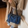 Solid Color Denim Tote Bag Korean Style Underarm Packs Cute Large Capacity Handbag  Women