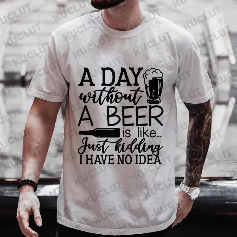 Beer Day Funny Graphic Y2k T Shirt for Men Drinking Party Short Sleeve Tees Summer Fashion Casual Streetwear Oversized Clothing
