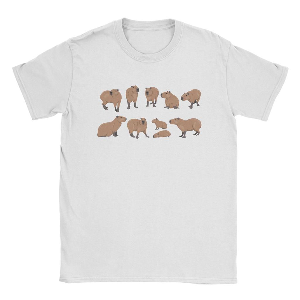 Funny Capybara With Ufos Tshirts Unisex Unisex Unique Cotton Tee Shirt Round Collar Short Sleeve T Shirt Gift Tops