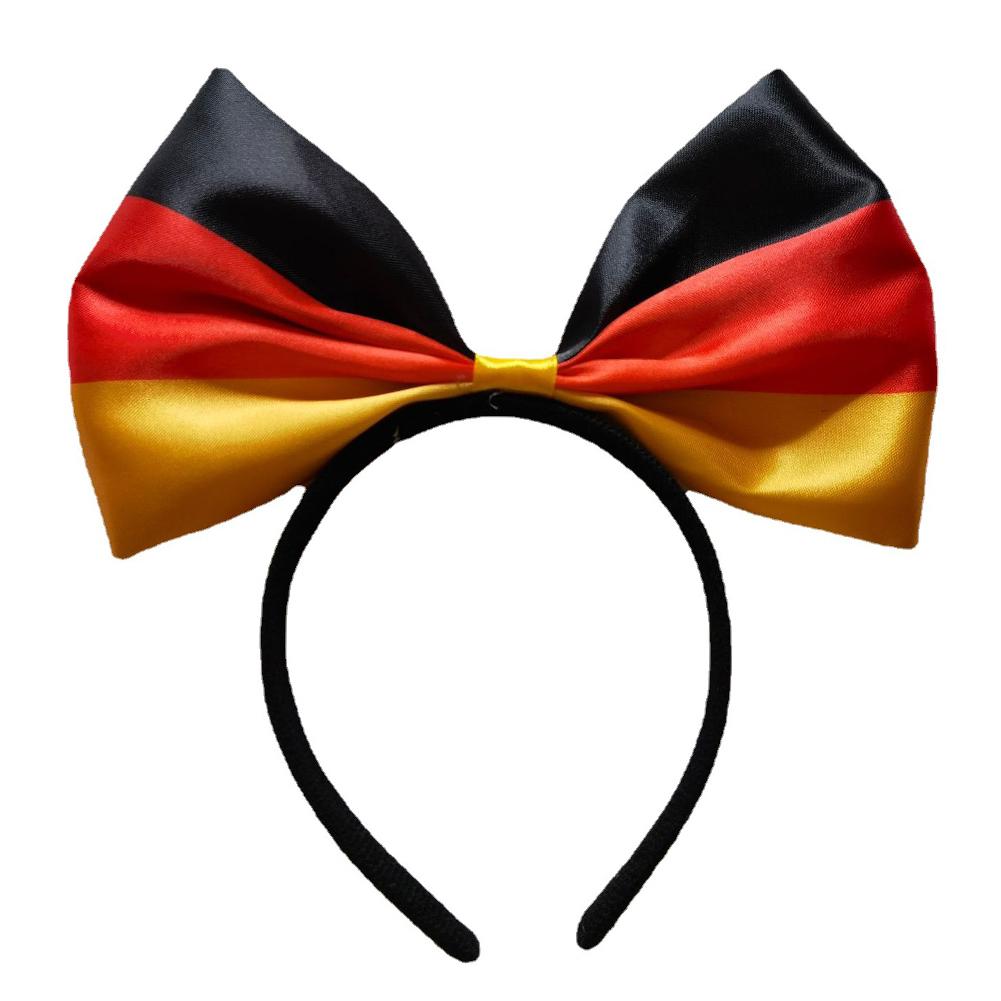 Flag Bow Headband Satin Bow Tie Headband Lightweight Country Flag Hair Band Festive Parade Headwear
