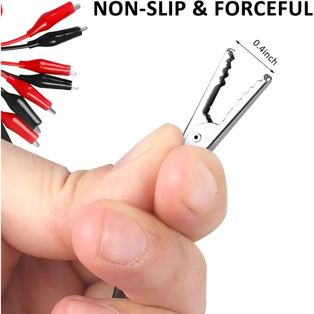 4 Pairs 1M Alligator Clips Electrical, Insulated Test Leads with Alligator Clips, Stamping Double-ended Jumper Wires