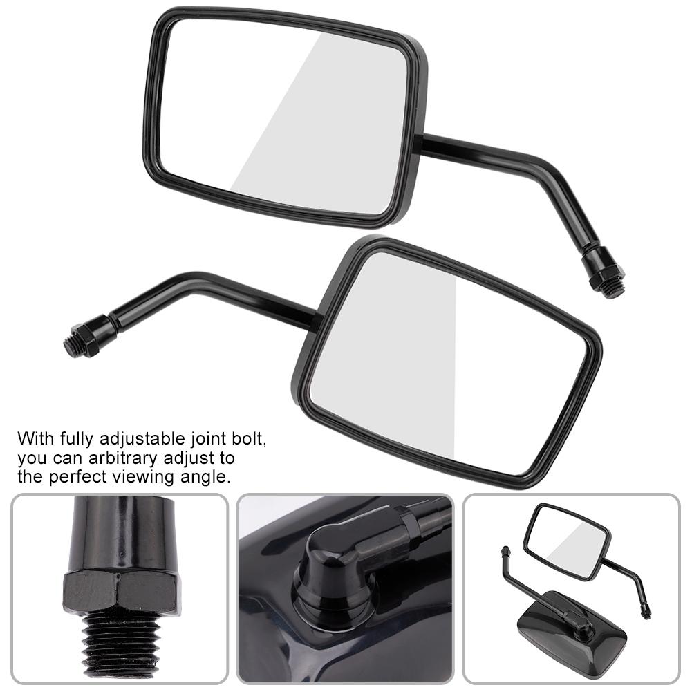 2Pcs Motorcycle Street Bike Modified Square Rearview Mirror Rear View Side Mirrors