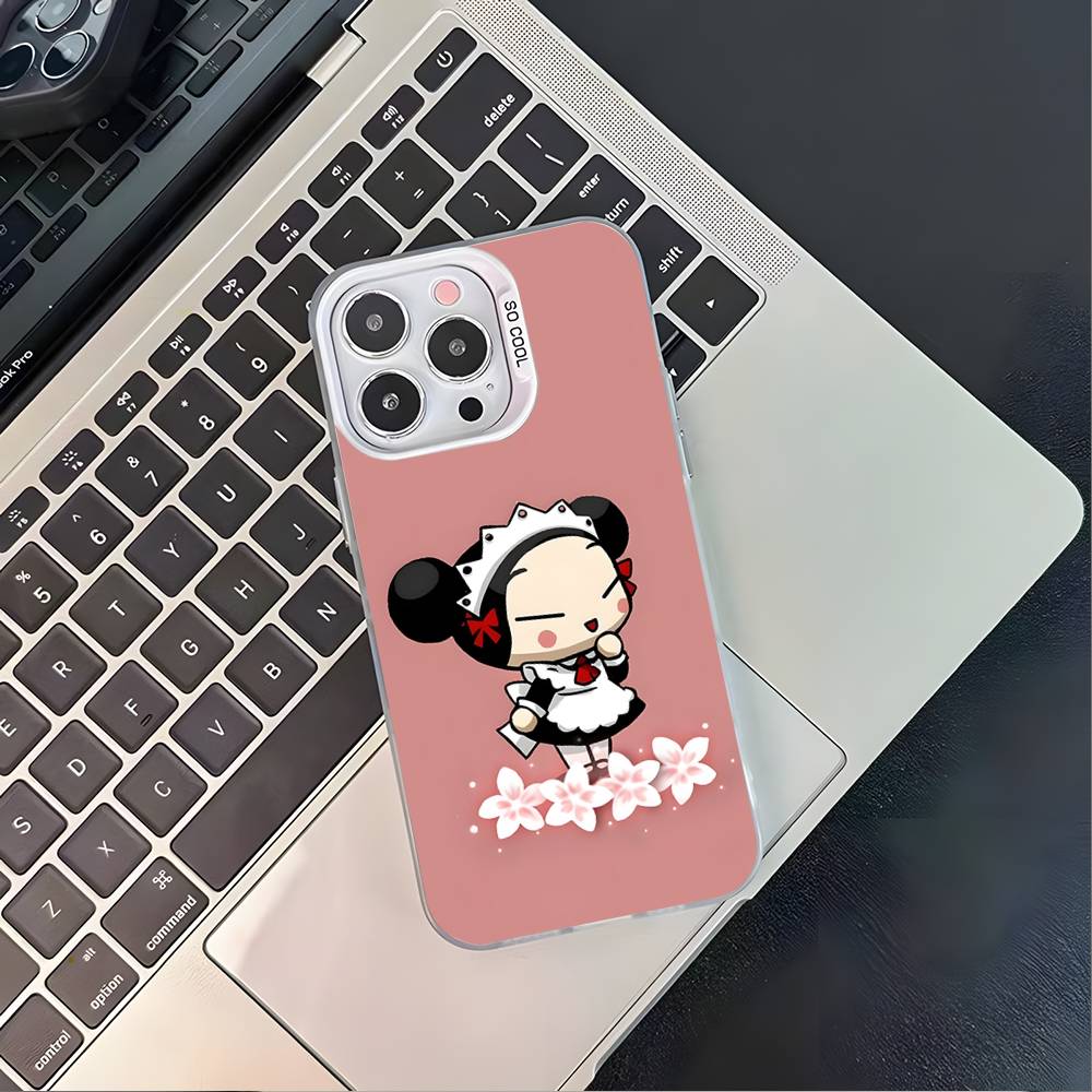 Pucca Cute Love Phone Case For iPhone 17,16,15,14,13,12,11,Pro,XS,Max,Plus,Mini,SE4,E White Matte Shockproof Cover