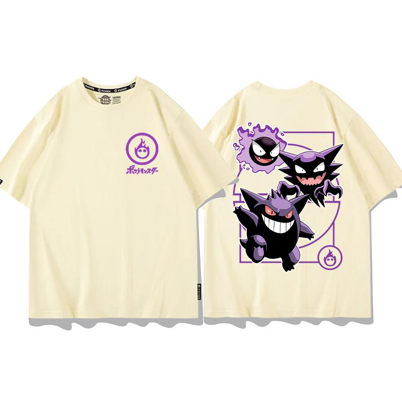 Miniso Pokémon T-shirt Summer Men's and Women's Super Dream Clothes Pokémon Short Sleeves Round Neck Casual Loose Tees