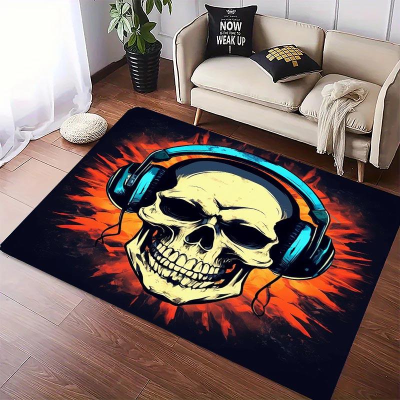 Tappeto Teschio Faccia Sorridente Creativo Divertente per Soggiorno Camera da Letto Corridoio Alfombra Antiscivolo Tappeto Divano Zerbino Decorazione Casa Tapete