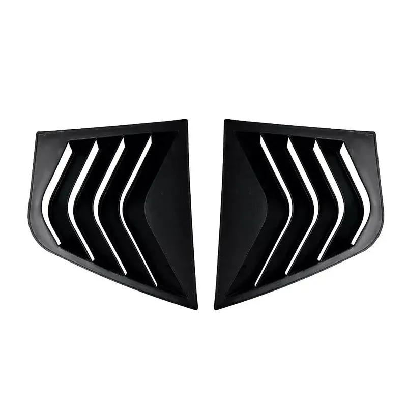 For Kia Stinger 2018- Car Rear Louver Window Side Shutter Cover Trim Sticker Vent Scoop ABS Carbon Fiber Black Accessories