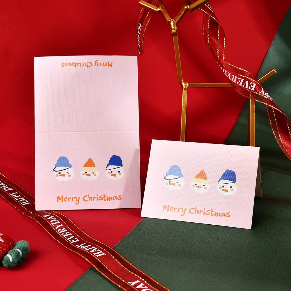 10pcs Handwriting Merry Christmas Greeting Cards Invitation Blank Paper Cards  Festivital Gifts