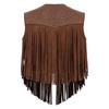 Women Cowgirl Costume Rhinestones Faux Suede Tassels Vest