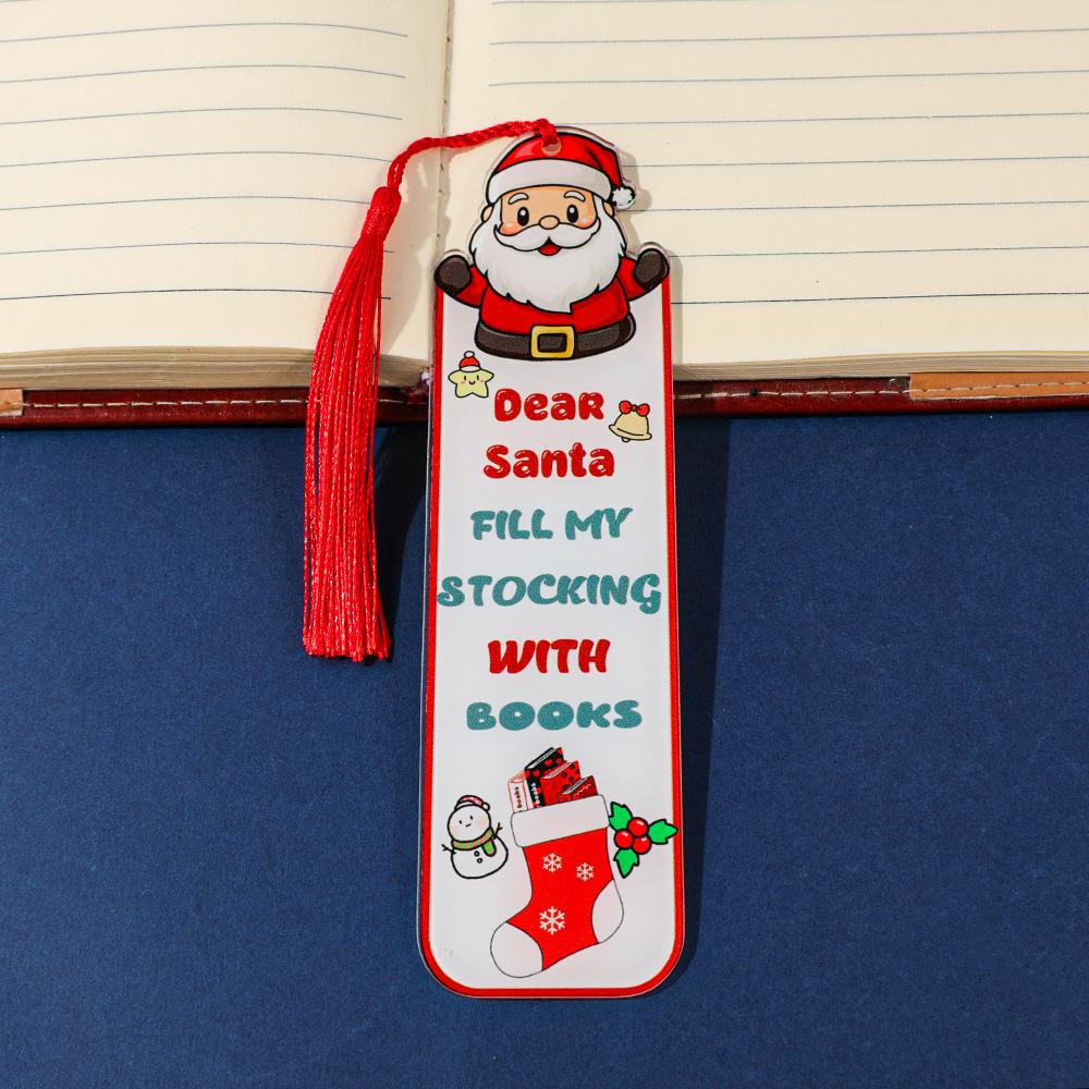 

Red Tassel Bookmark Lightweight Christmas Themed Bookmark Santa Claus Bookmark Creative For Books Travel Christmas Gift
