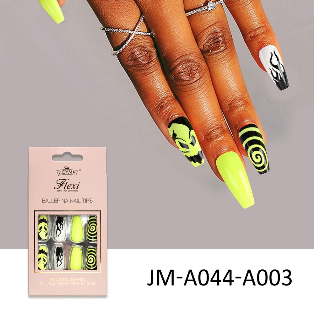 

24pcs Ballerina Coffin Press On Nails DIY Halloween Full Cover Fake Nails Long Short Style A044-A03