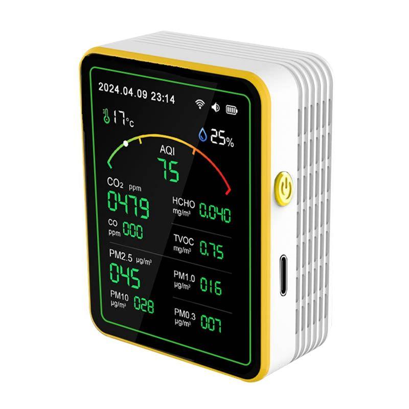 Feb.Tuya Wifi 15 In 1 Air Quality Detector TFT Display Multifunctional Time Temperature And Humidity Test Meter
