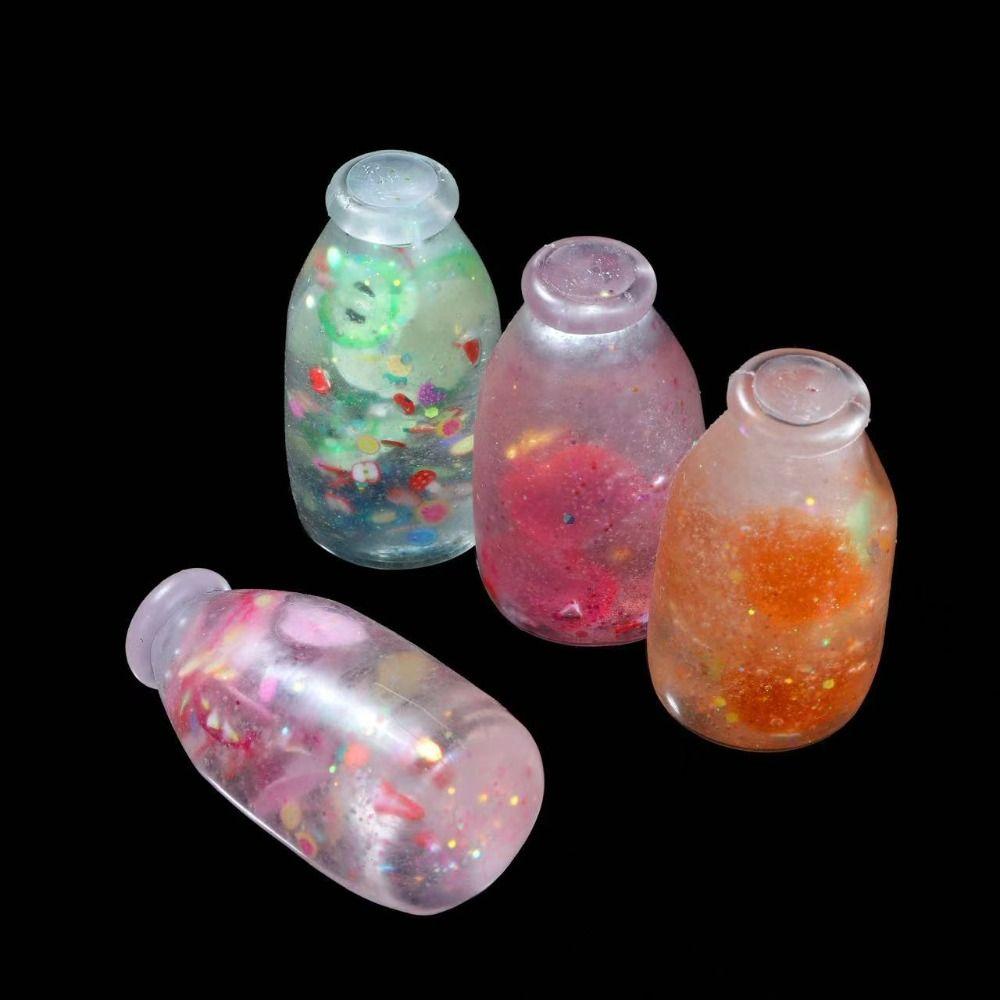 Random Color Transparent Bottle Fidget Toys Transparent Maltose Bottle Squishy Toy Fun Gift