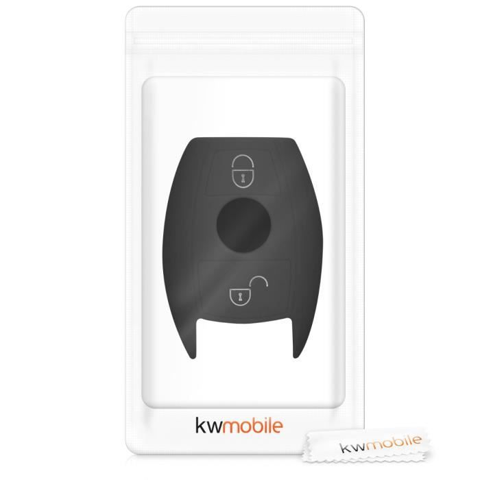 Kwmobile Accessoire clé de voiture pour Mercedes Benz - Coque pour clef de voiture Mercedes Benz (Keyless Go uniquement) 2-Bouton en