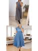 2026 Women's Autumn European & American Fashion: Elegant Sleeveless Round Neck Pleated Long Dress