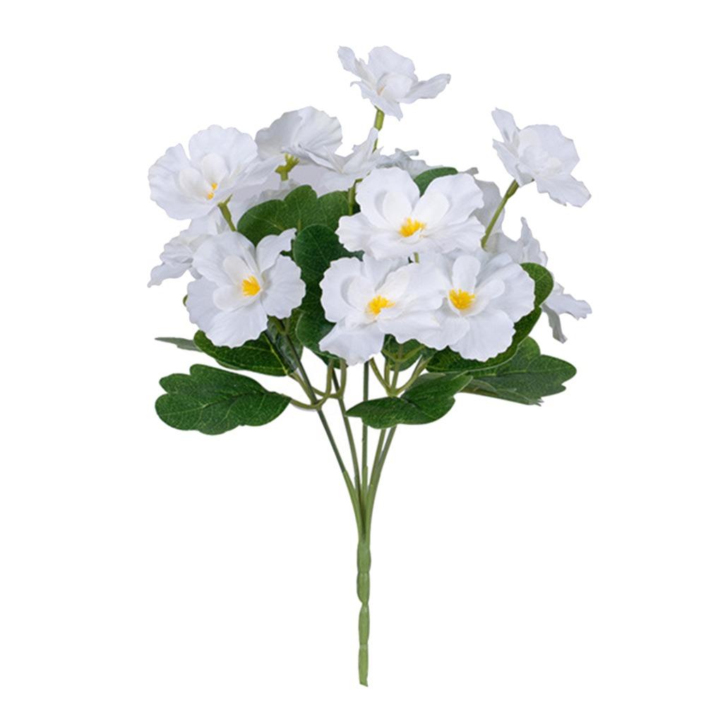 

5 Forks Begonia Artificial Flower Multicolor Silk Petals Simulation Flower Bouquet Photo Props Floral Arrangement Faux Flower белый