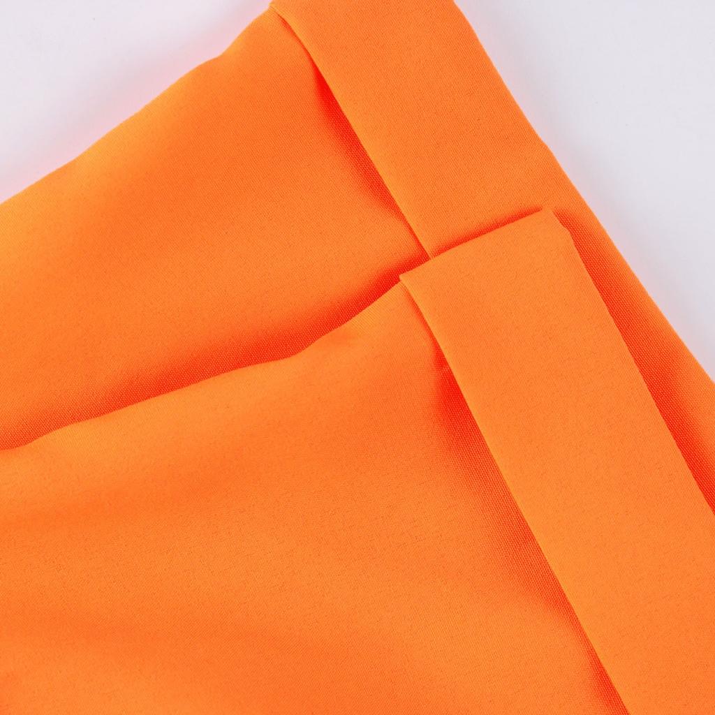 Women's Summer Fashion V-neck Sexy Long Skirt Solid Color Casual Short Sleeved Large Swing Dress