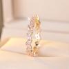 Cute Female White Pink Zircon Stone Ring Vintage Rose Gold Color Wedding Jewelry for Women