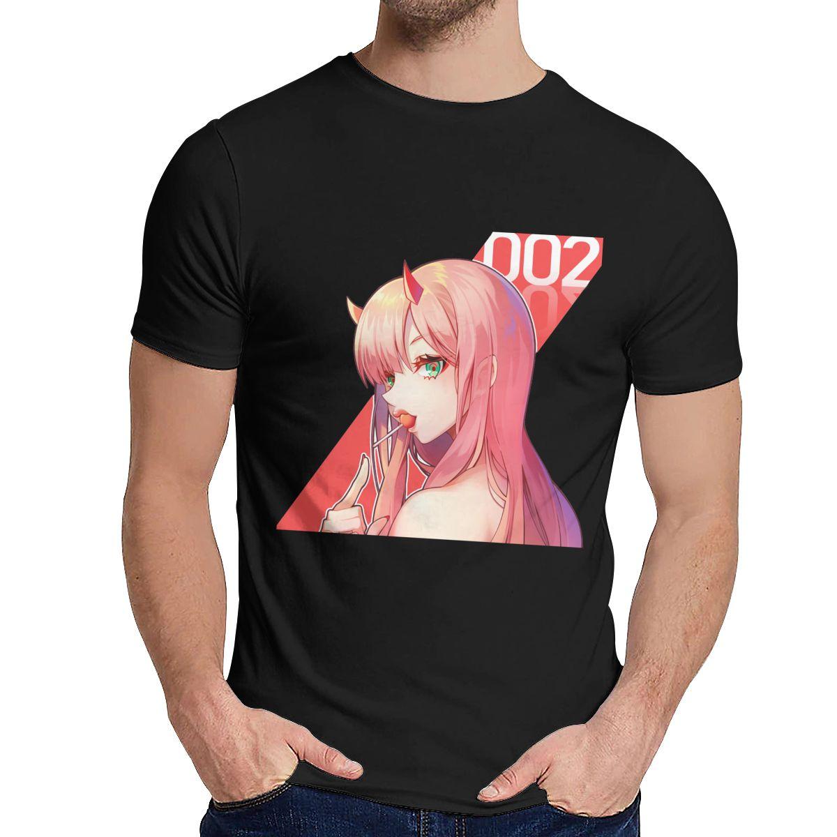Милая Аниме Девушка Darling In The Franxx Зеро Ту Футболка Винтажная Мужская Удобная Homme Футболка M