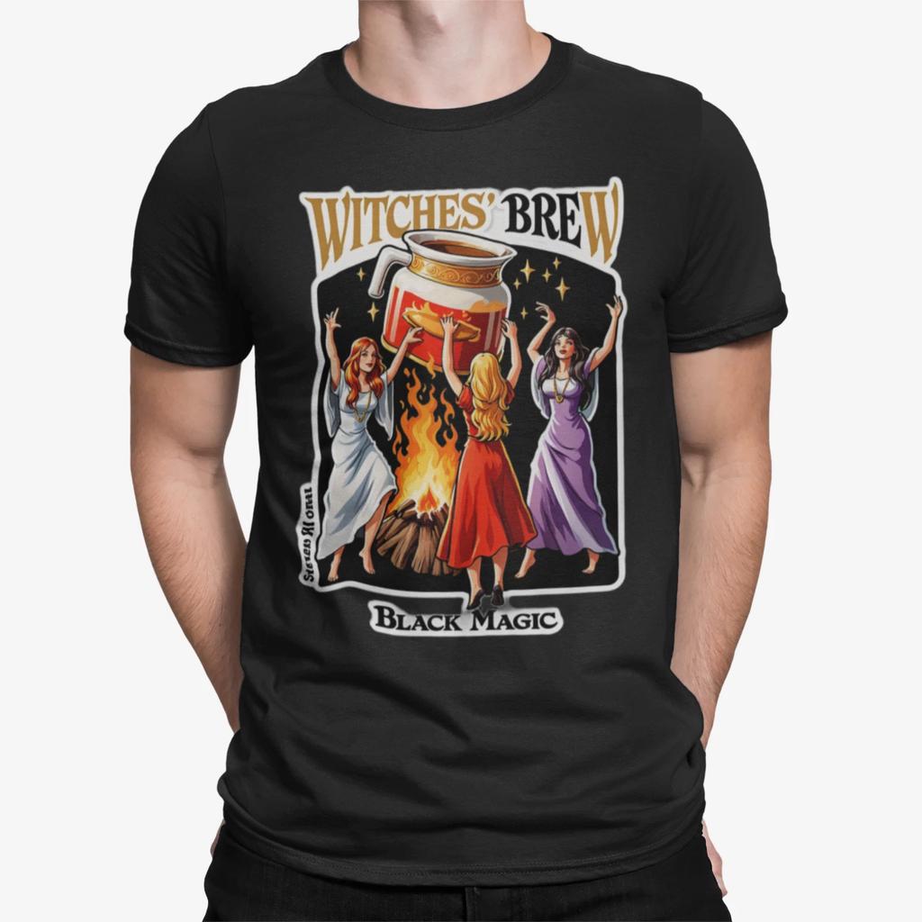 witches coffee evil dead devil funny cartoon horror halloween 80s t shirt