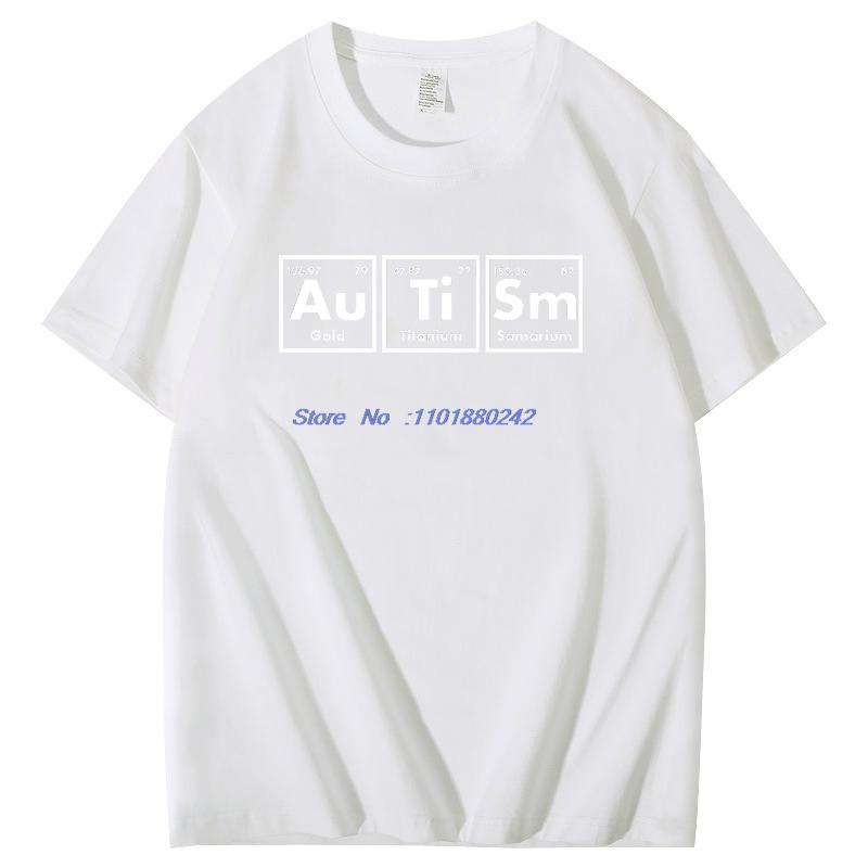 Autism Periodic Table Elements Graphic T Shirts Unisex Summer Short Sleeve T Shirt Fashion Cotton New Shirts And Tshirts