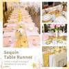 Table Runners 4 Pieces 30x180cm Glitter Dining Table Runner Sequin Table Cover Runners for Party Wedding Birthday Bridal Shower Decorations