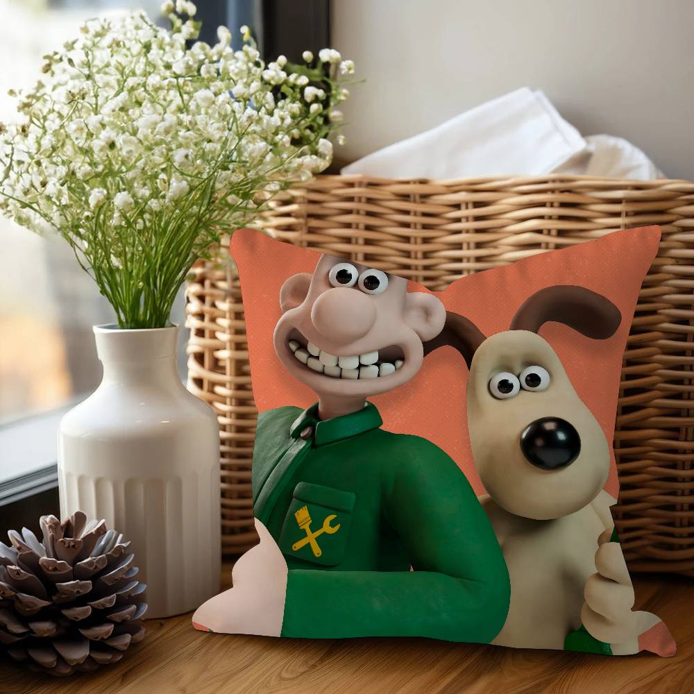 Cartoon W-Wallace And G-Gromit Pillow Cushion Cover Pillowcase Living Room Sofa Home Decor Customized