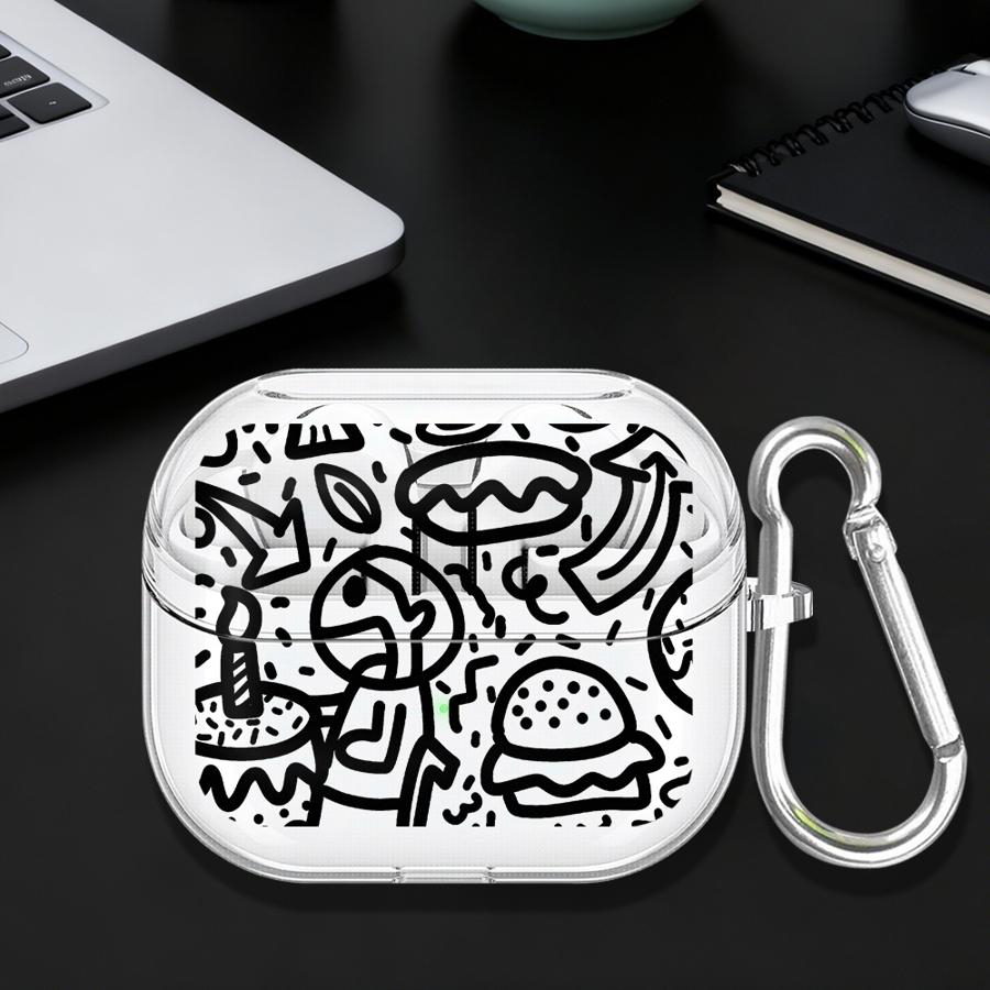 Street Graffiti Art Clear Earphone Cases Cover With Hook Case For Samsung Galaxy Buds Live 4Pro 2 2Pro 4 Pro 3Pro 3 FE