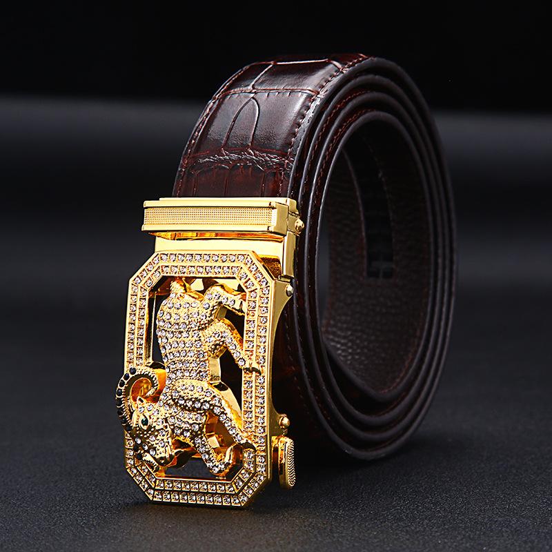 New Men's Belts Fashion Alloy Automatic Buckle Belt Business Casual Belt Genuine Leather Men's Belts Designer Male Waistband