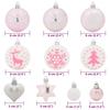 Christmas Ornament Set 40 Pcs White and Pink Plastic
