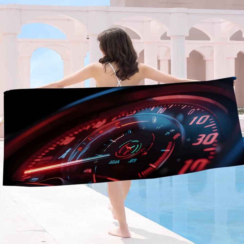 Car Racing Dashboard Area Bath Towel Microfiber Soft Water Absorbing Breathable For Girl Kids Decorative Cartoon Beach Towel