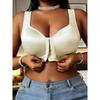 Satin-Unterwäsche mit Knopfleiste vorne, Damen, Große Größen, Raffung, Sport, BH ohne Bügel Text