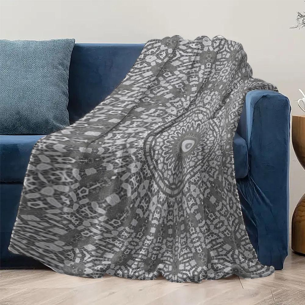 Boho Mandala Print Decke Geometrische Baumwoll-Kuscheldecke Hippie Tagesdecke Festival Decke Heimdekoration Kissenbezug