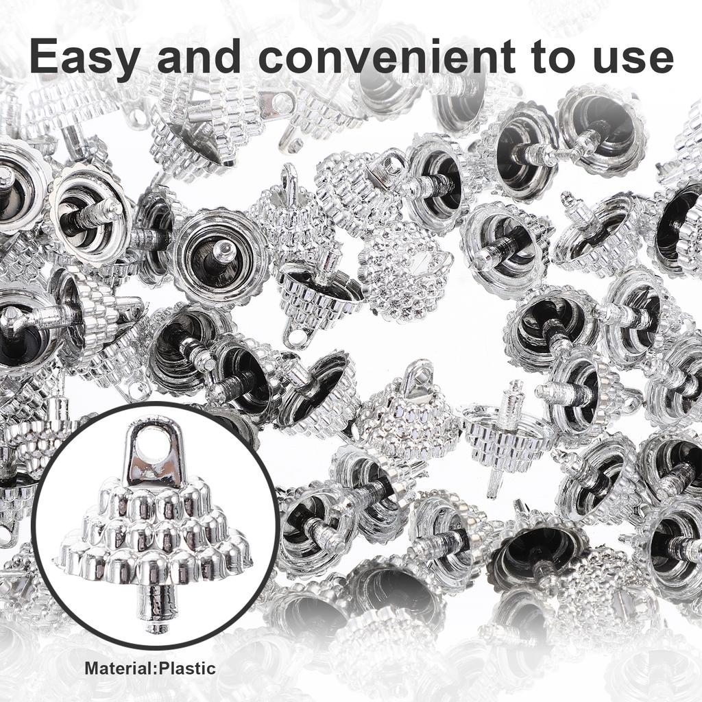 1 Set Of Christmas Ball Caps Replacement Ball Pendant Caps Diy Hanging Balls Fittings Decorative Tree Pendant Diy Props Xmas