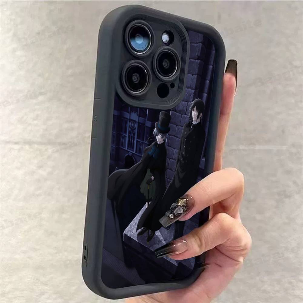 Anime Black Butler Phone Case for iPhone 17 16 15 14 13 12 11 Pro Max Plus Silicone Shockproof Case