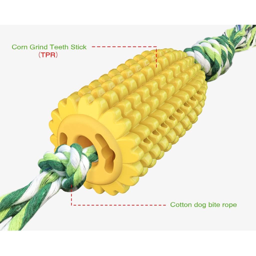 Dog Chew Toys, Puppy Toothbrush Clean Teeth Interactive Corn Toys, Dog Toys Aggressive Chewers Meduium Large Breed Chew Toys for Dogs