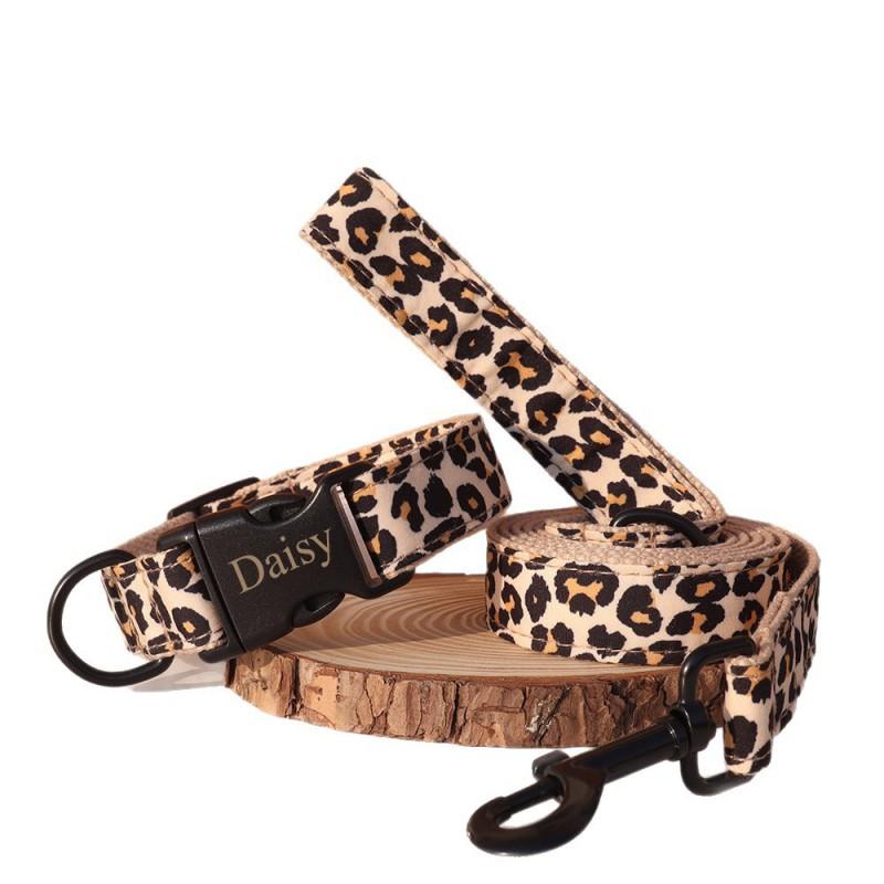 Leopard Print Dog Collar Adjustable Thickened Comfortable Small Medium Large Dogs