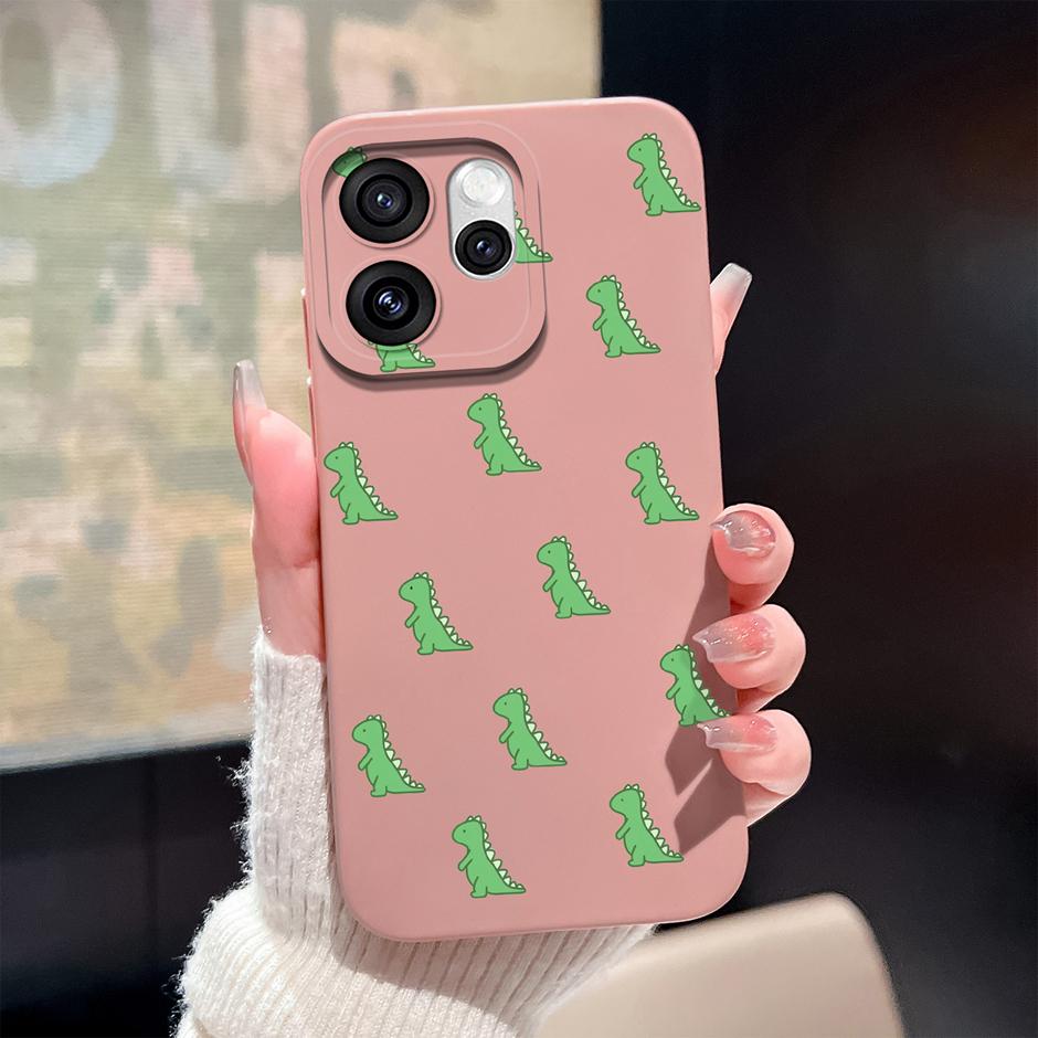 Case For Oppo Reno15 Pro Reno15F Cute Cartoon Dinosaur Silicone Protective Bumper Cover For OppoReno15 15Pro Anti Scratch Fundas