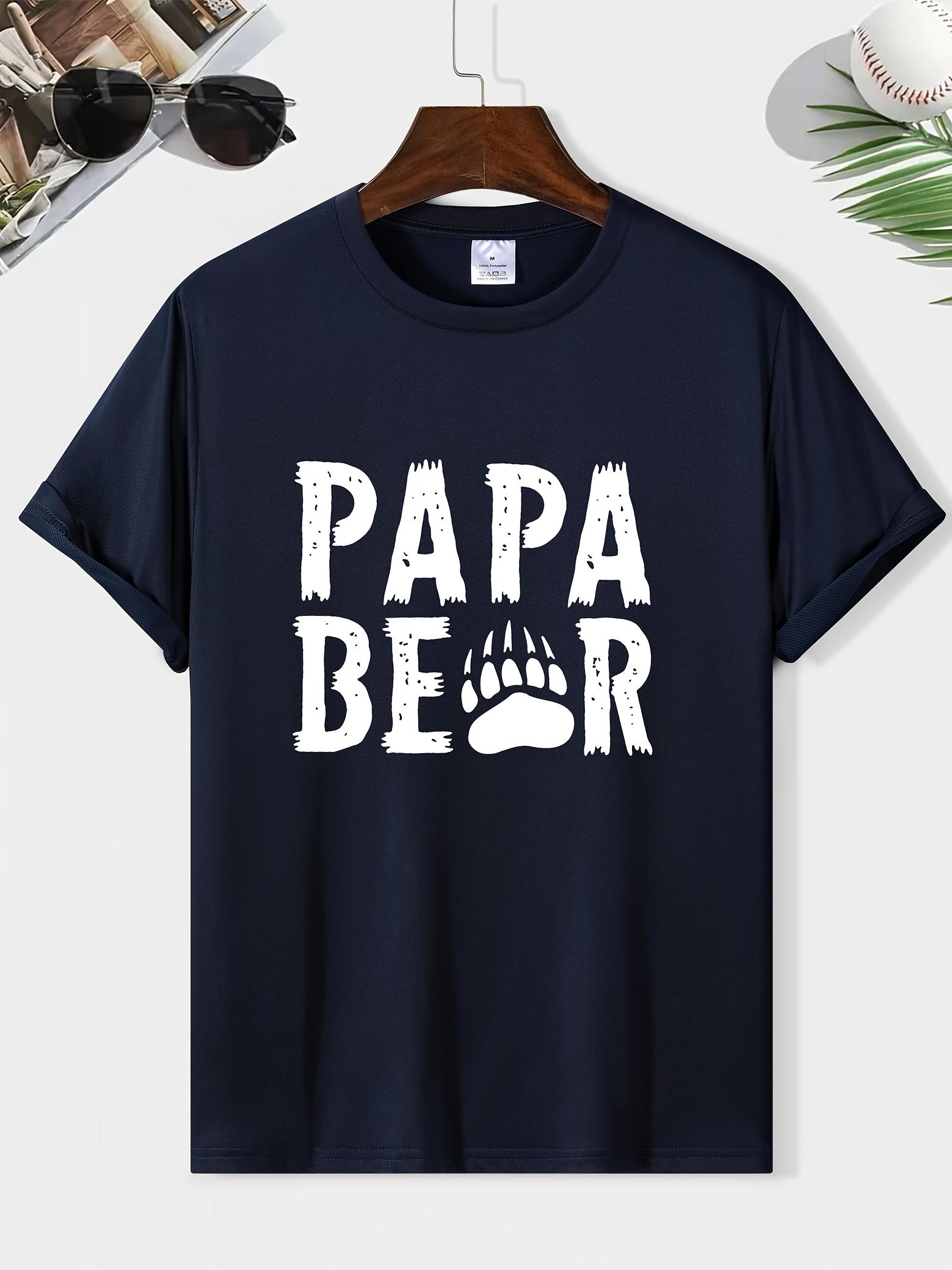 Papa Bear  Letters Graphic Print T-shirt For Men S