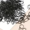 Black Rubber Hair Bands, Disposable Bulk Pack. 17x11cm, Durable Elastic, for Braids & Ponytails