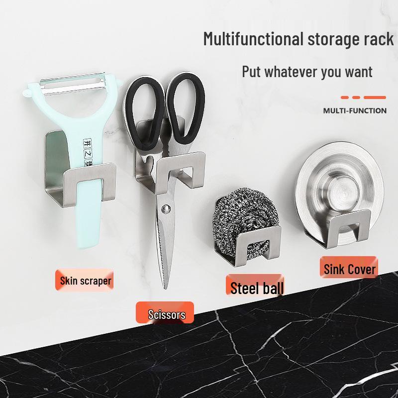 Suport de Depozitare din Oțel Inoxidabil pentru Chiuvetă de Bucătărie pentru Bureți și Lavete de Vase